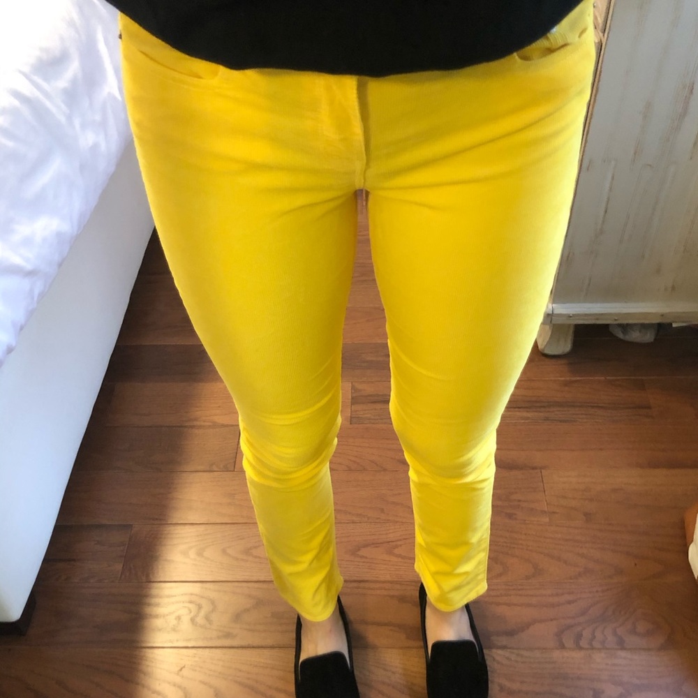 JCrew City Fit Corduroy Yellow Pant